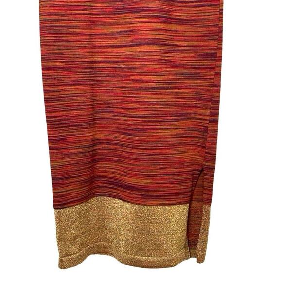 Maeve Women’s Lindy Mock Neck Knit Midi Dress Orange Multicolor Size Small - Picture 6 of 7